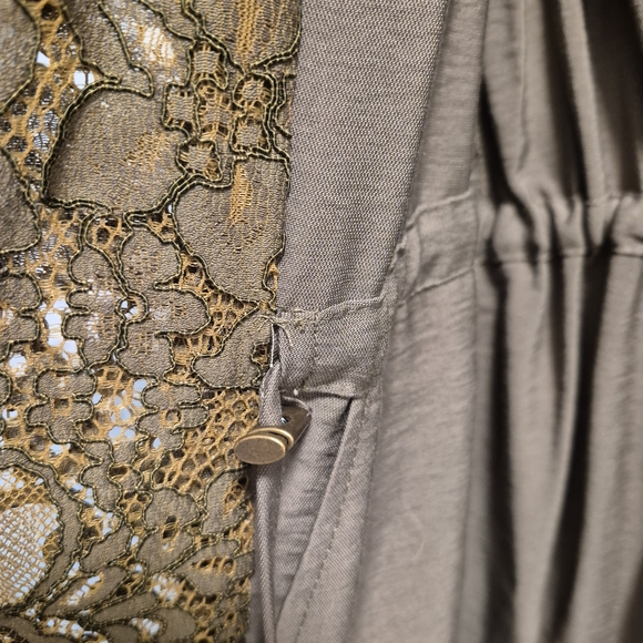 LOGO By Lori Goldstein Lace-Trimmed Women's Jacket in Green - Picture 10 of 15